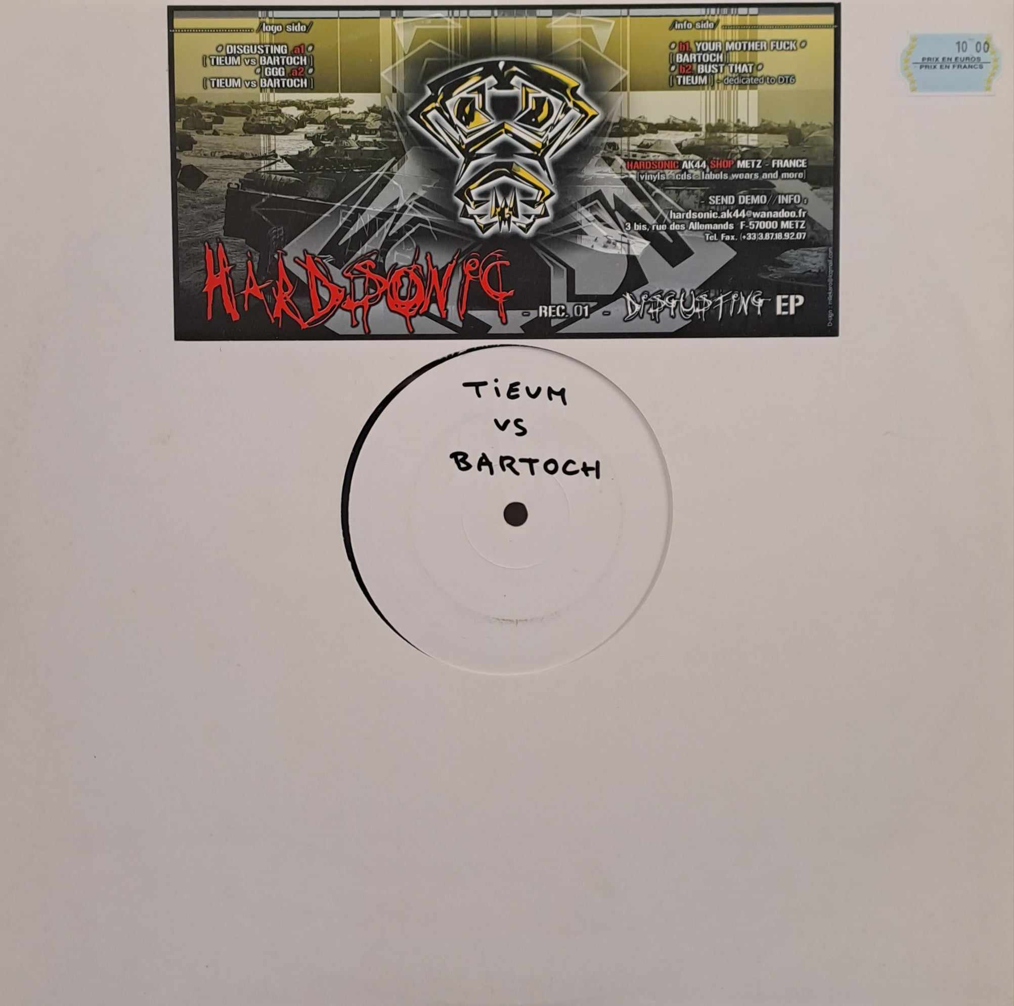 Hardsonic 01 (une seule copie) - vinyle hardcore